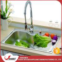 One piece bathroom stainless steel kitchen sink and countertop